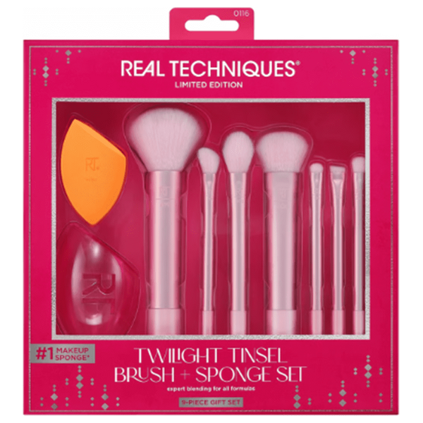 مجموعة فرشاة وإسفنجة تويليت تينسل من ريل تكنيكس