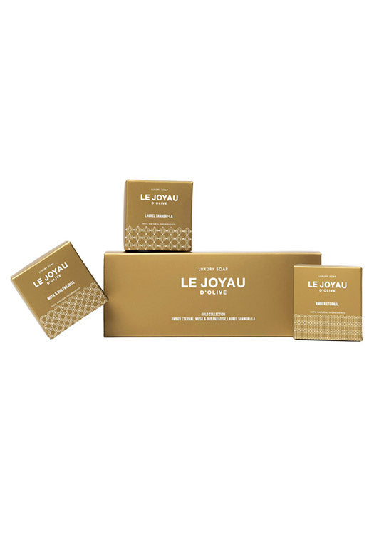 Le Joyau D Olive Soap Gold Collection (Amber, Musk, Laurel) Set