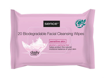 Sencebeauty Facial Cleansing Wipes 25Pcs Sensitive Ski New