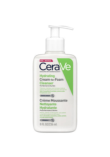 Cerave Hydrating Cream-to-Foam Cleanser for Normal to Dry Skin
