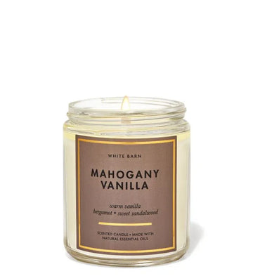 شمعة وايت بارن برائحة الماهوجني والفانيليا