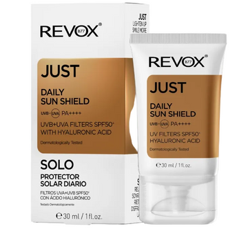 REVOX DAILY SUN SHIELD UVA+UVB FILTERS SPF50+ WITH HYALURONIC ACID -30 ML