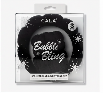 CALA SPA HEADBAND & WRISTBAND BLACK SET