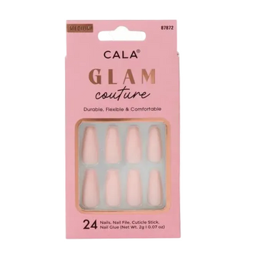 CALA GLAM COUTURE MEDIUM COFFIN NAIL PINK MATTE