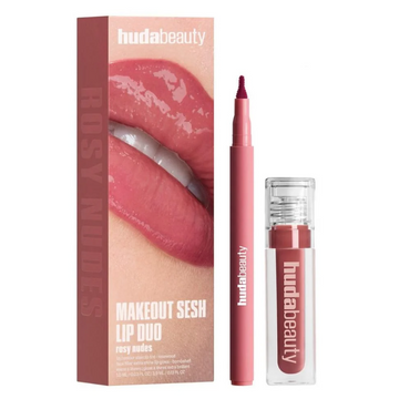Huda Beauty Makeout Sesh Lip Contour & Gloss Set – Rosy Nudes