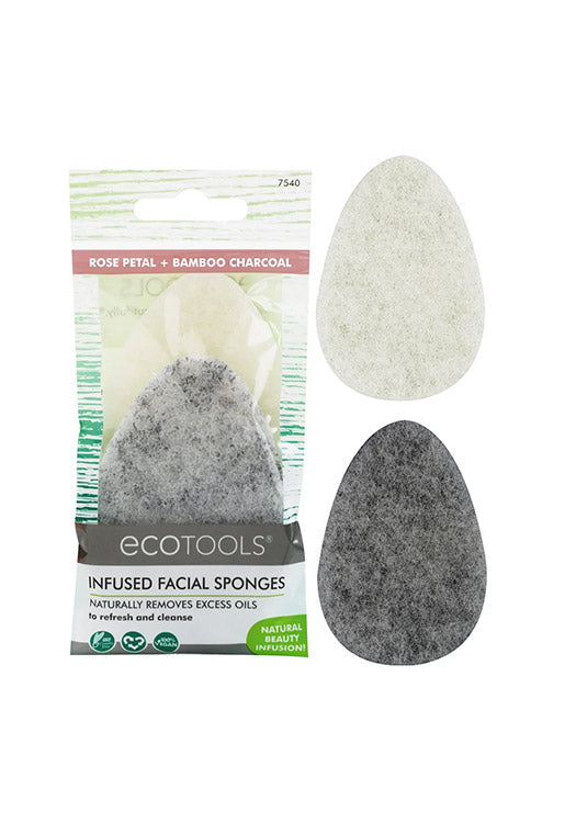 Ecotools Charcoal & Rose Facial Sponges - 2 Pack Default Title