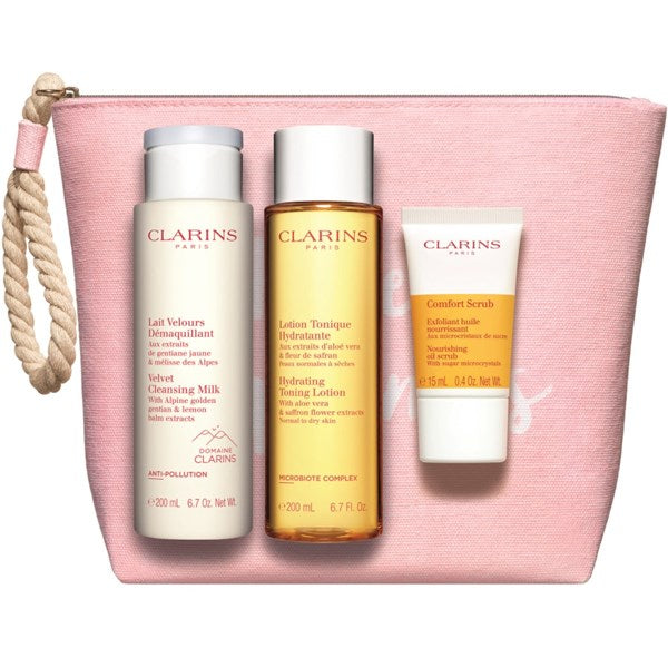 Clarins Skin Care G.S Velvet Cleansing Milk 200Ml+Purifying Toning Lotion 200Ml+Pure Scrub 15Ml Default Title