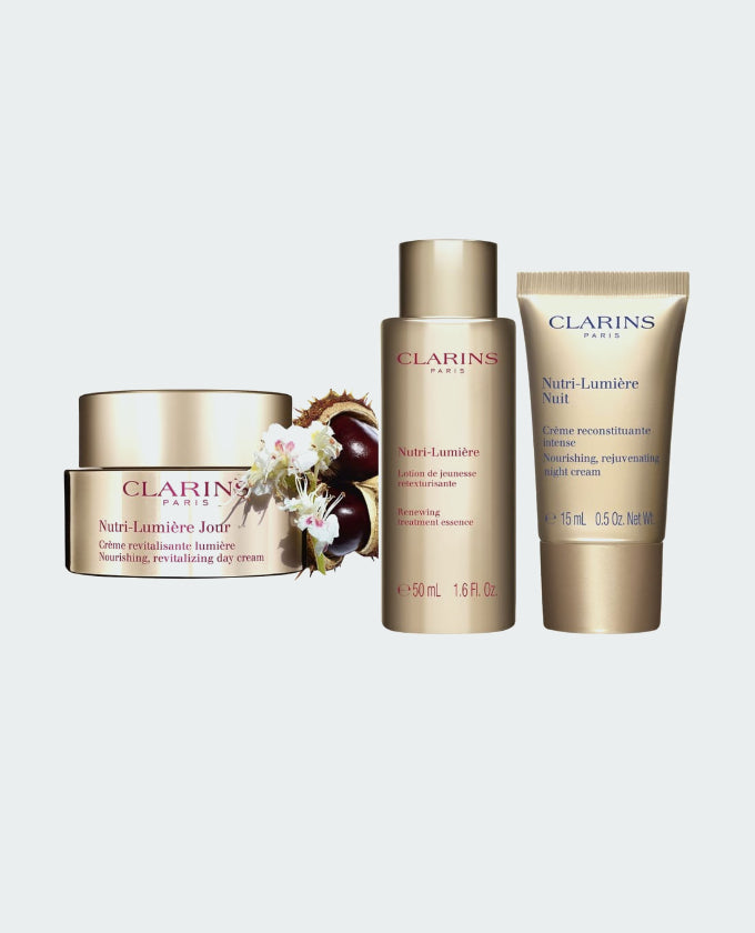 Clarins عناية بالبشرة G.S مغذي ومنعش كريم نهاري+كريم ليلي 15Ml+إكسير العناية المتجدد 15Ml Default Title
