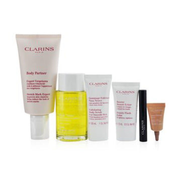 Clarins Skin Care G.S Strech Mark+Tonic Oil Treat+Exfo B Scrub+Beauty Flash Balm+Xtr Frm Eye+Mscra 4D