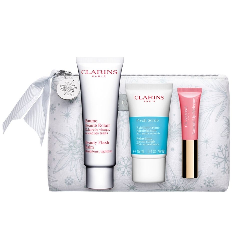 Clarins Skin Care G.S Beauty Flash Balm 50Ml+Fresh Scrub 15Ml+ Lip Perf 5Ml Default Title