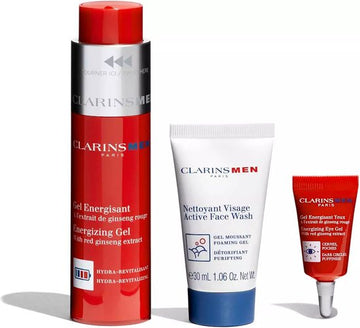 Clarins Men G.S Men Energizing Gel 50Ml+Enrgzng Eye Gel 3Ml+Active Face Wash 30Ml