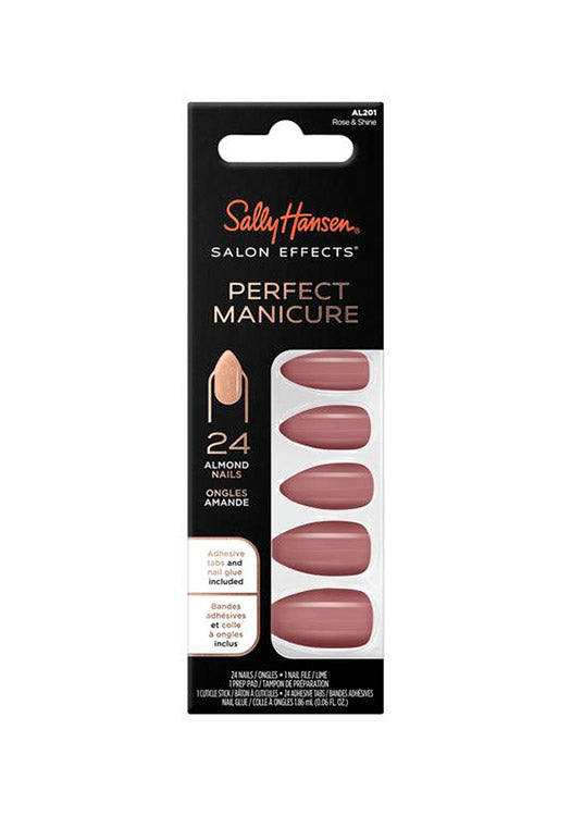 Sally Hansen Salon Effects® Perfect Manicure⢠Fake Nails - Rose & Shine Almond Default Title