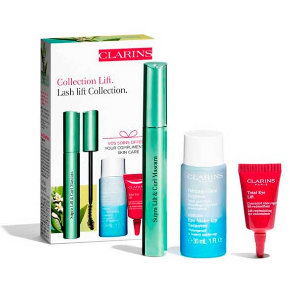 Clarins Make-Up G.S Supra Lift & Curl ماسكارا + مزيل مكياج العيون 30 مل + Total Eye Lift 3 مل العنوان الافتراضي