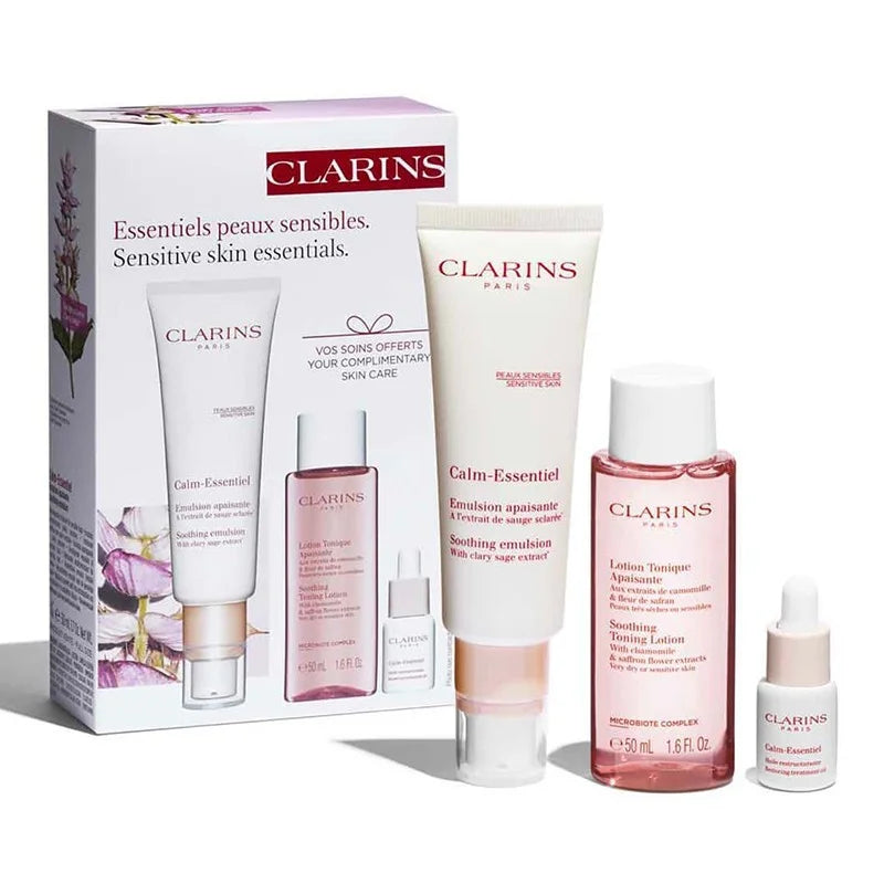 Clarins Skin Care G.S Calm Essen Soothng Emulsn 50Ml+Rstorng Trtmntoil 15Ml+Soothing Tonng Ltn D/S 50Ml Default Title