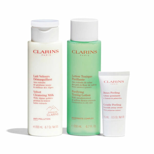 Clarins Skin Care G.S Velvet Clnsng Milk 200Ml+Purfyng Tonng Ltn 200Ml+Pure Scrb 15Ml+Gntl Peelng 15Ml Default Title