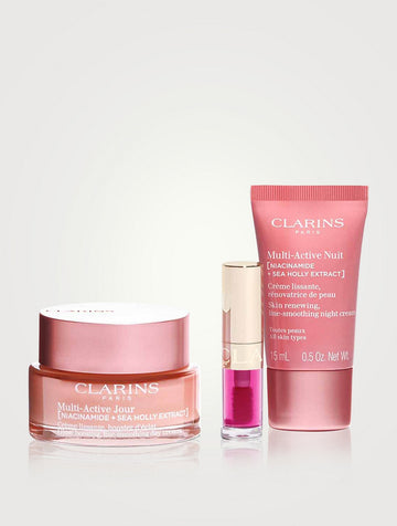 Clarins Skin Care G.S Ma Day Glow Boost Crm Ast 50Ml+Lip Cmfrt Oil Mini+Ma Nght 15Ml+Ds 9 Smpl