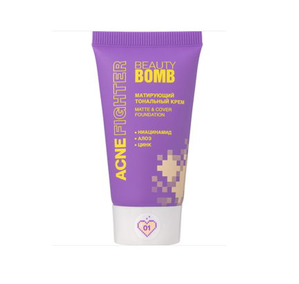 BEAUTY BOMB MATTE & COVER FOUNDATION ACNE FIGHTER SHADE 01 Default Title