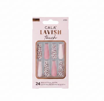 CALA LAVISH TOUCH LONG COFFIN PINK CHEETAH